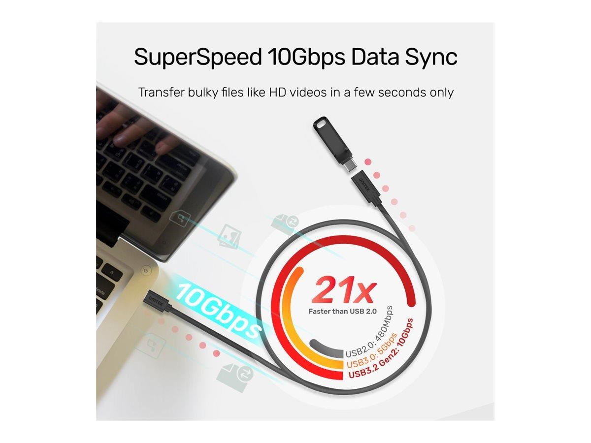 Unitek C14086bk - Usb-c Extension Cable - Usb-c to Usb-c - 50 cm - Usb Kabel