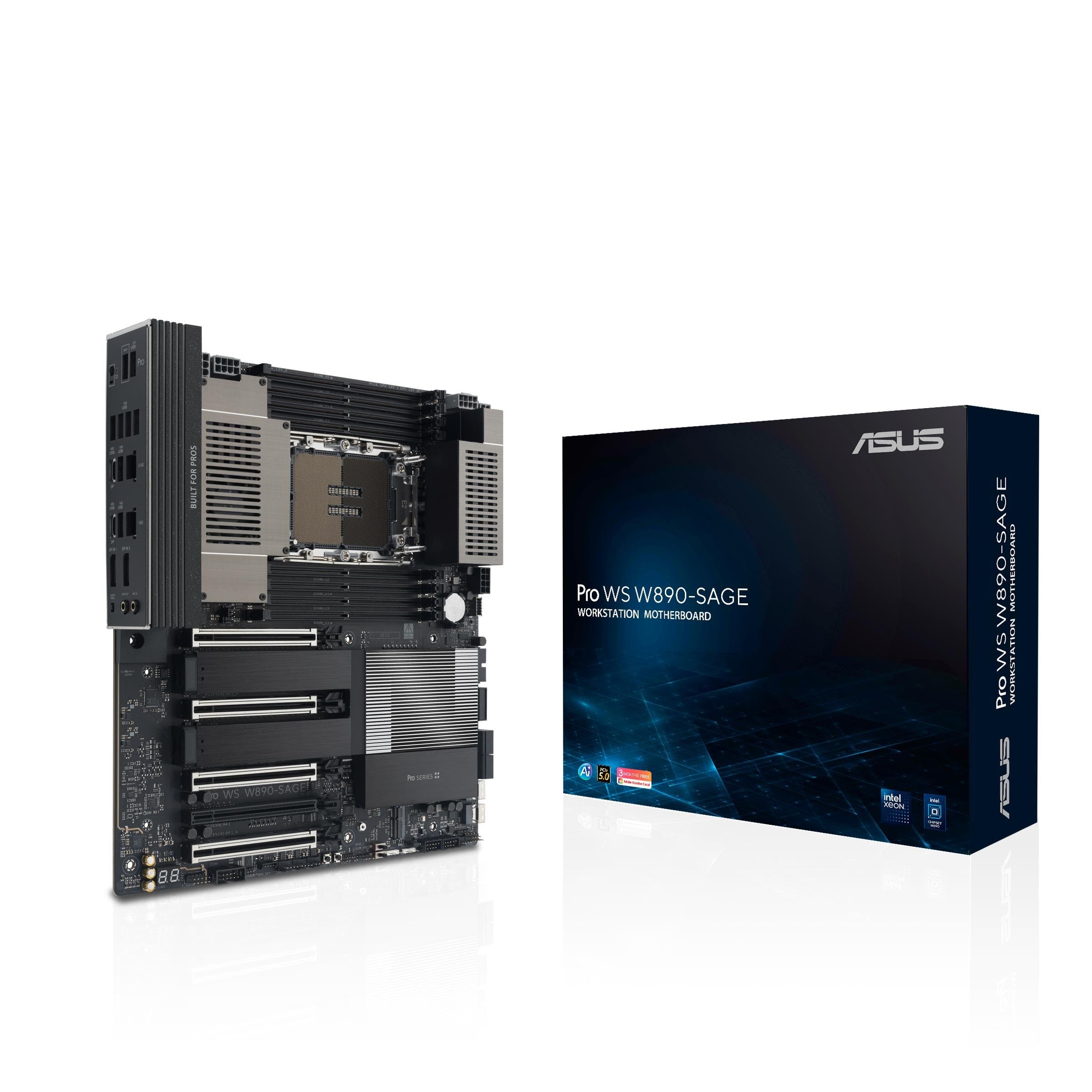 Asus Pro WS W890-sage Mainboard - Intel W890 - Intel Lga4710-2 - Ddr5 Ram - Ssi (Server)