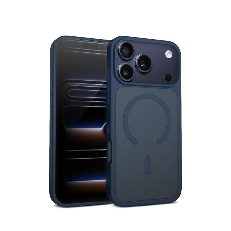 Crong Hybrid Matte Magnetic - Magsafe Iphone 17 Pro Max Case (Navy Blue) - Handys Cover Cases Crghmmip1769pnbl