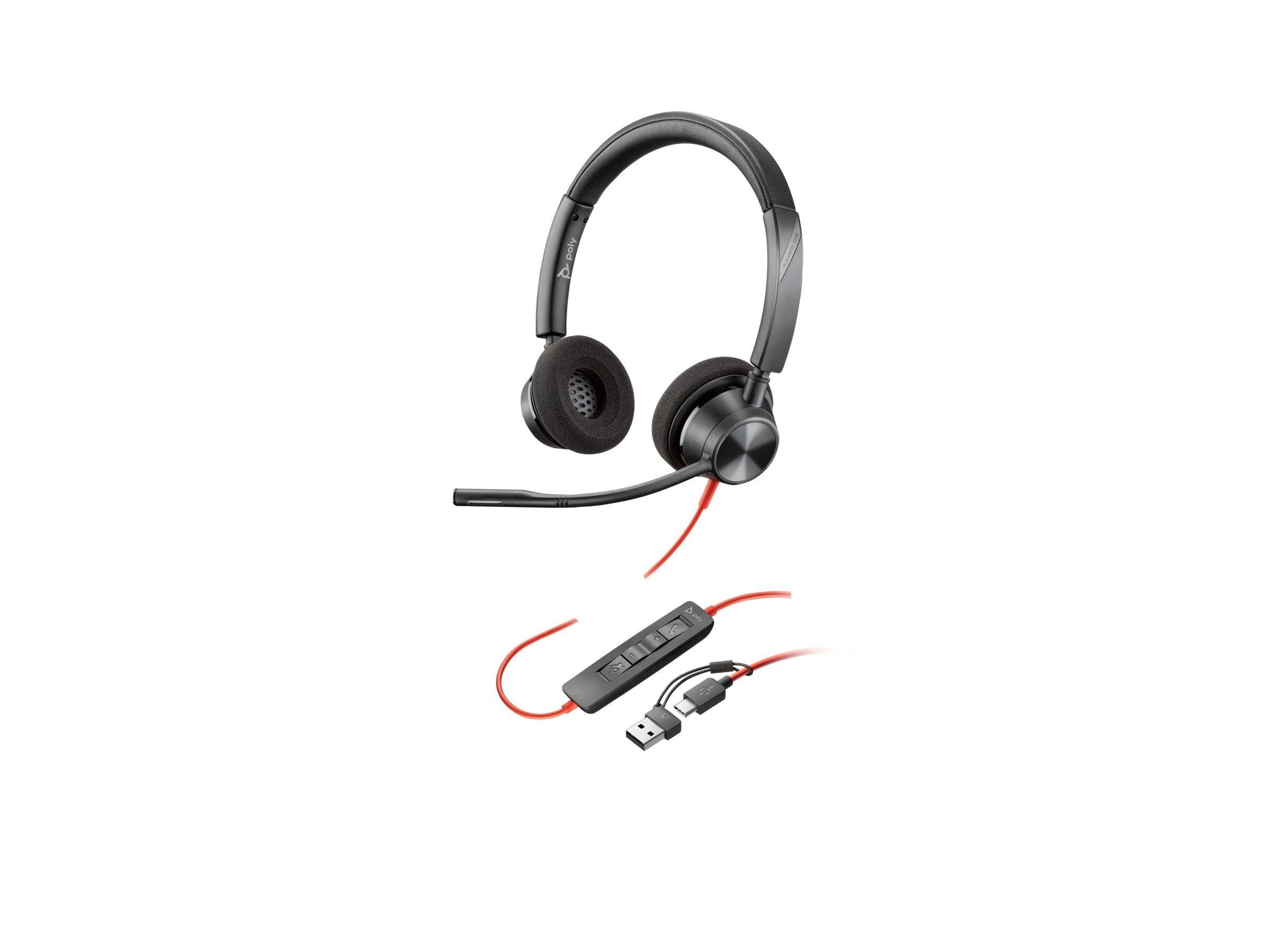 Kopfhörer - HP Poly Blackwire 3320 Stereo Usb-c Headset +Usb-c/a Adapter (8x219aa) - Kopfhoerer/headsets
