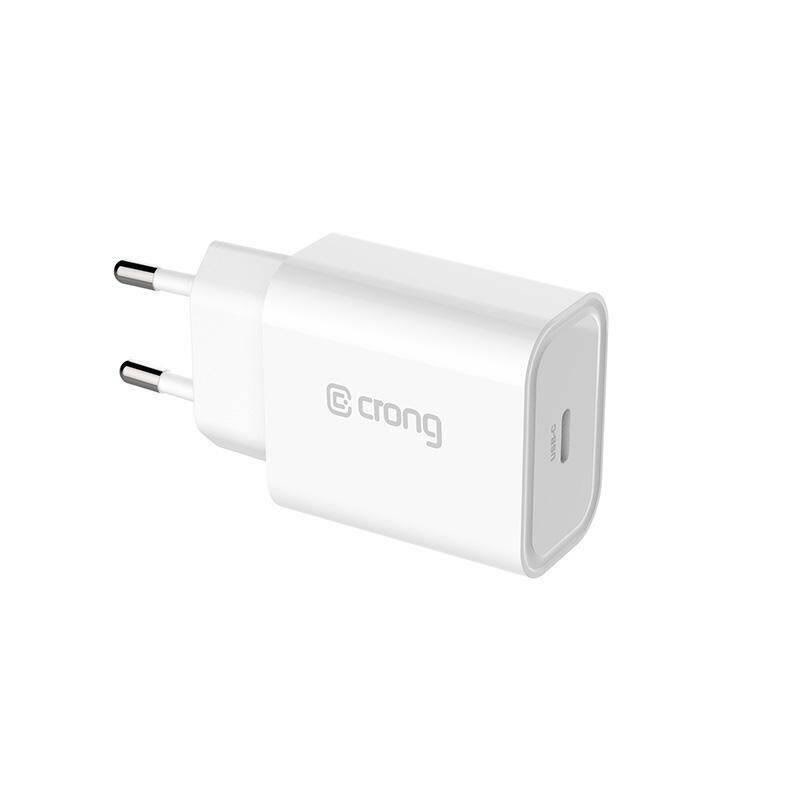 Crong Usb-c Travel Charger - Usb-c Power Delivery 20w Wall Charger (White) - Handys Adapter Und Ladegeraete Crg-tusbc20-whi