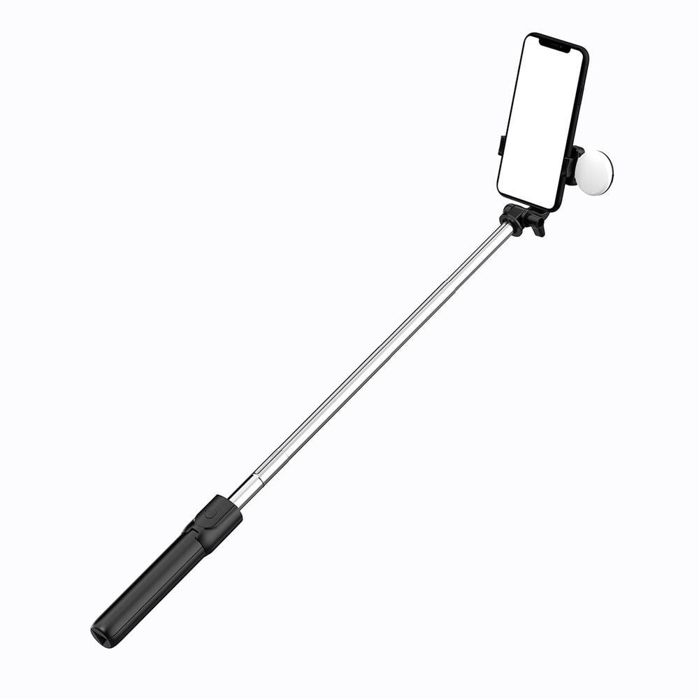 Hurtel Selfie Stick Wr1yxs Telescopic Tripod 0.71m With Round Lamp - Black - Tripods Stative 5907769360572