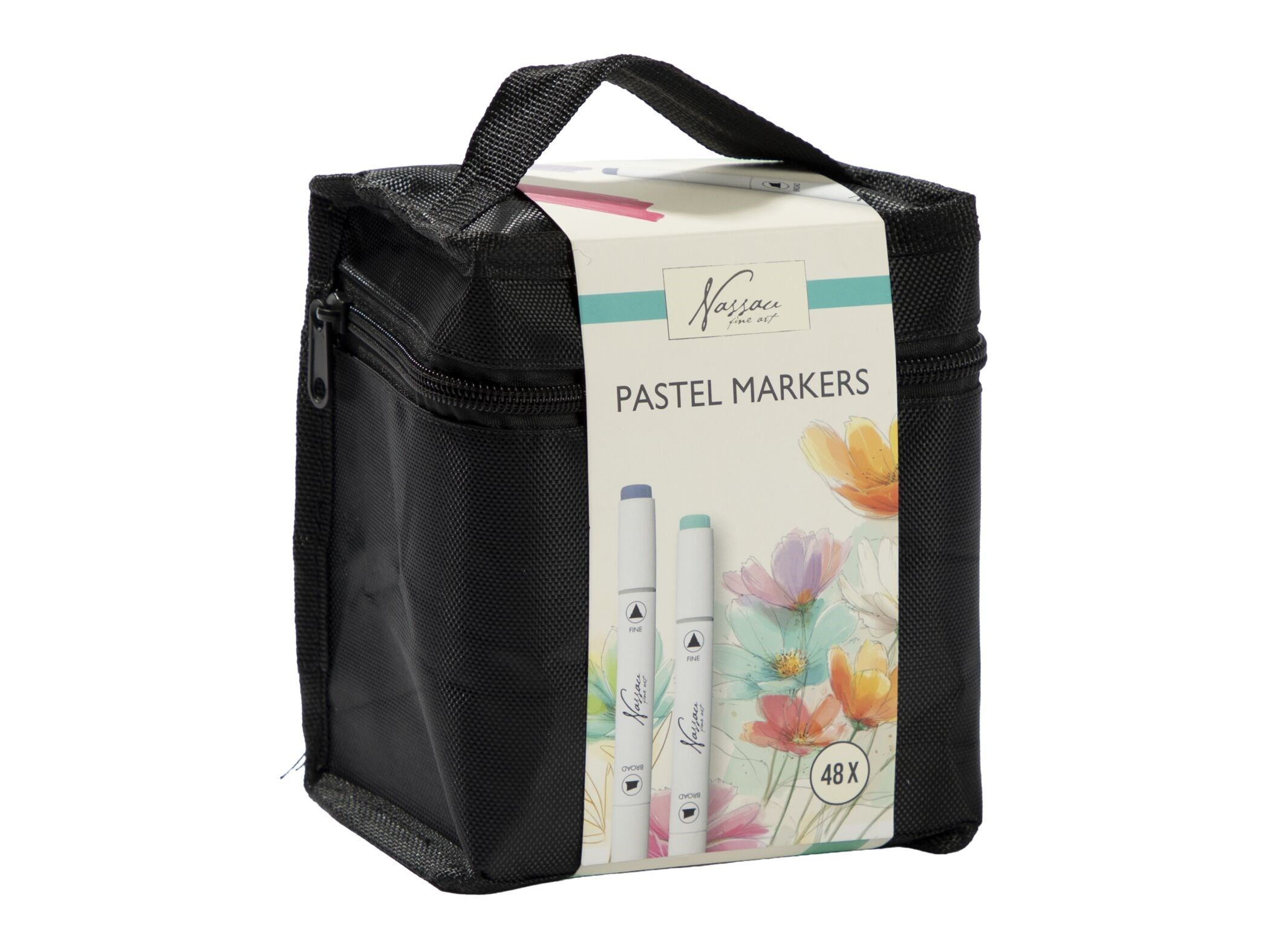 Nassau Pastel Round Dual Markers - 48 Pcs - Kunst Handwerk Ausstattung