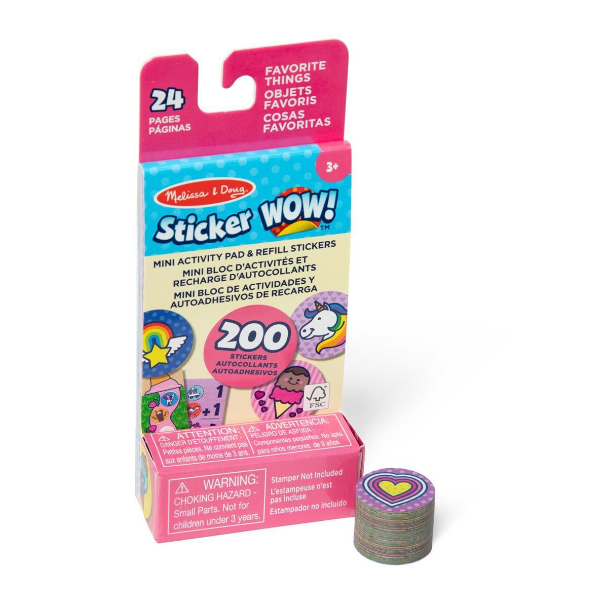 Melissa & Doug Sticker Wow! Mini Activity Pad & Refill Stickers : Favorite Things - Hobby Zubehoer 50926/50296