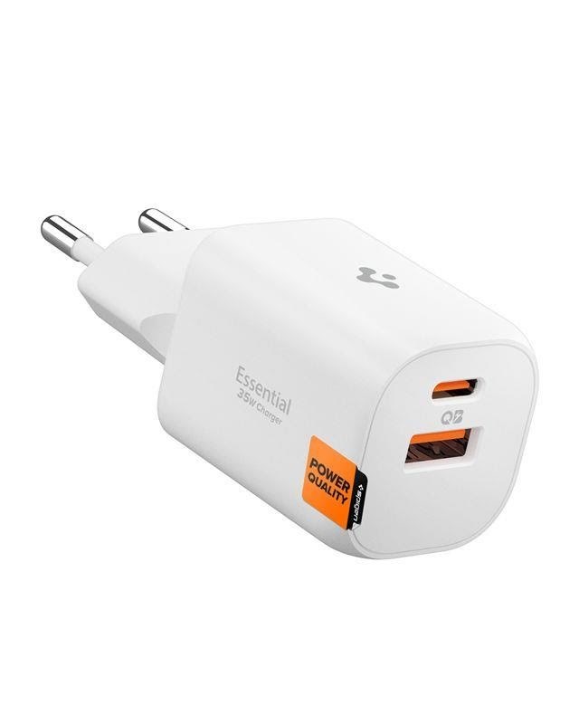 Spigen Essential 35w Wall Charger Ee352eu - White - Handys Adapter Und Ladegeraete Ach09462