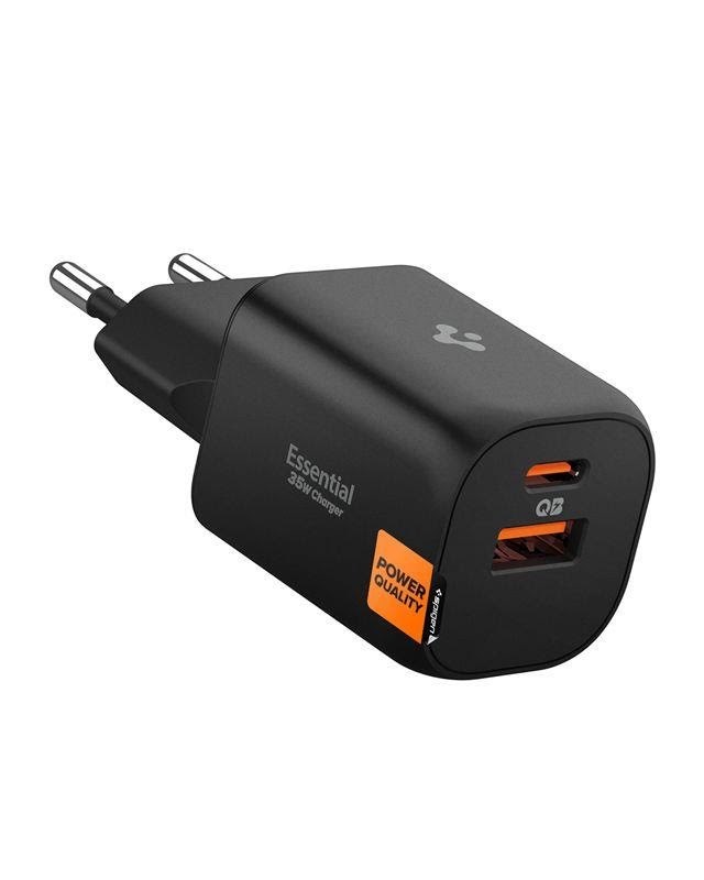 Spigen Essential 35w Wall Charger Ee352eu - Black - Handys Adapter Und Ladegeraete