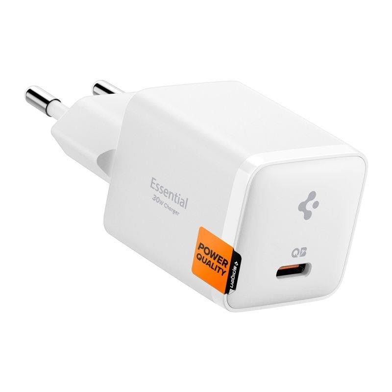 Spigen Essential 30w Wall Charger Ee301eu - All White - Handys Adapter Und Ladegeraete Ach09492