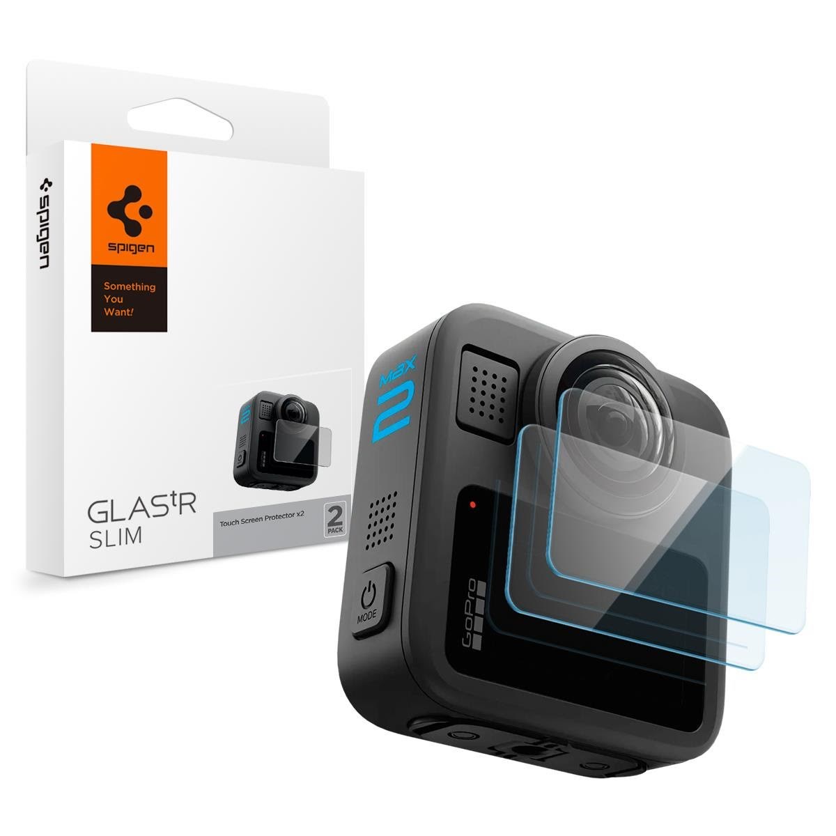 Spigen Glass tR Slim 2 Pack - Gopro Max 2 - Actionkamera Zubehoer Agl11230