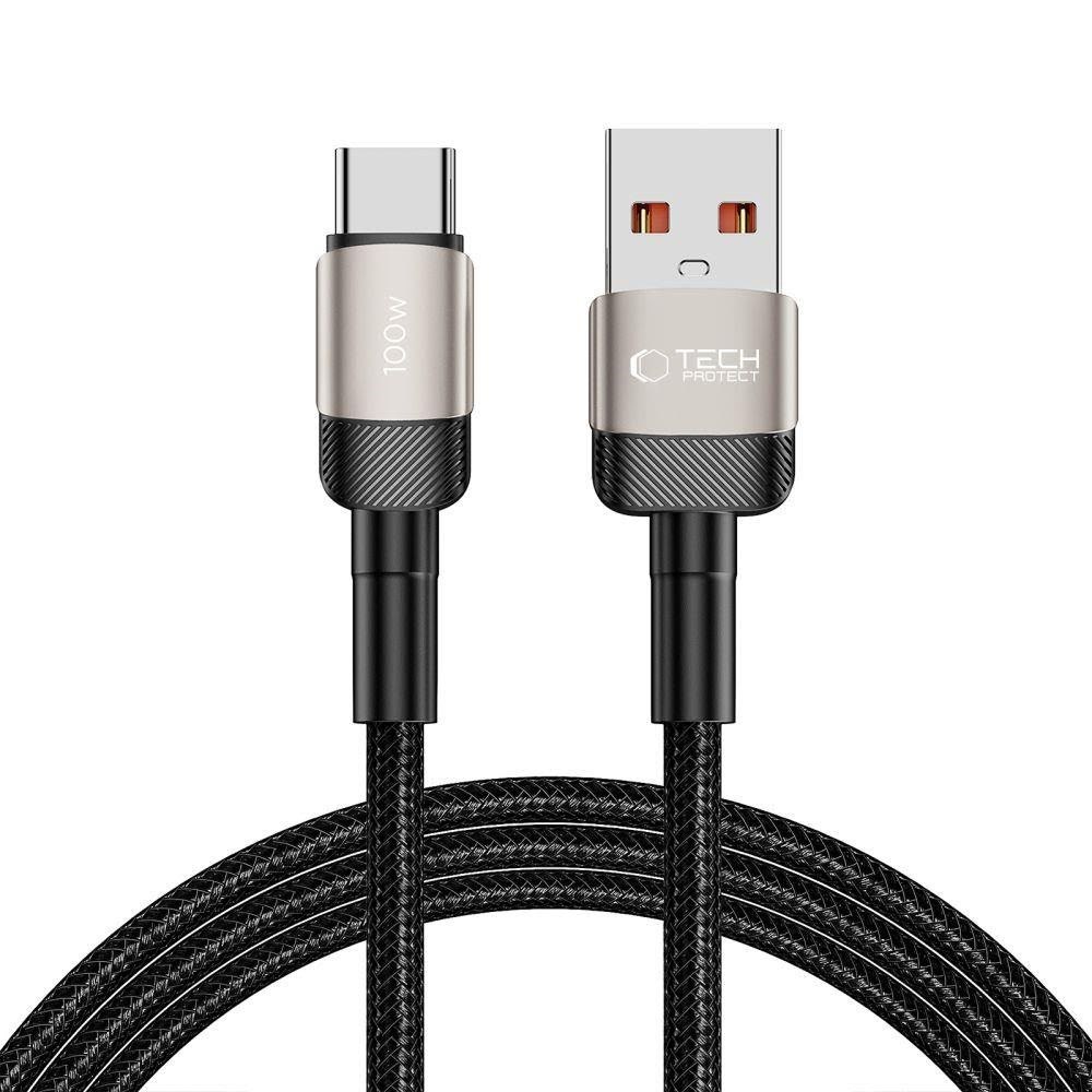 Tech-protect Ultraboost Evo Cable Usb-c / Usb-a 100w 5A 2m - Titanium - Usb Kabel Silber 5906203690756