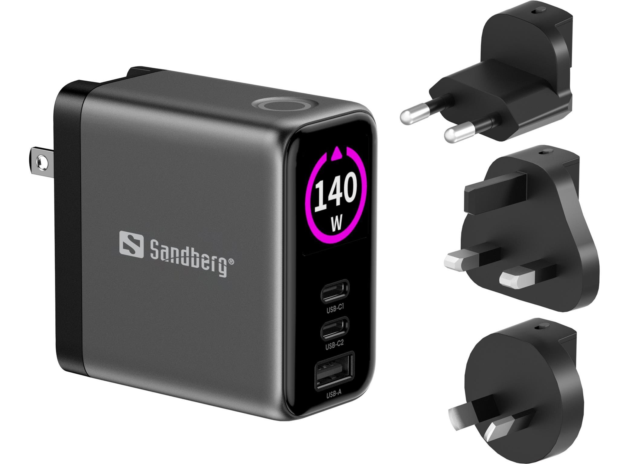 Sandberg Travel Charger Pd140w Display - Netzteile Fuer Laptops