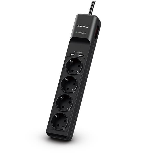 Cyberpower P0420sud0-de - 4-port Surge Protection (With 2 x Usb-a Ports) - Stromkabel Extern Schwarz