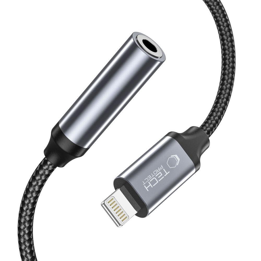 Tech-protect Ultraboost Lightning / Mini Jack 3.5mm Adapter - Black - Audio Kabel Schwarz 9490713929599