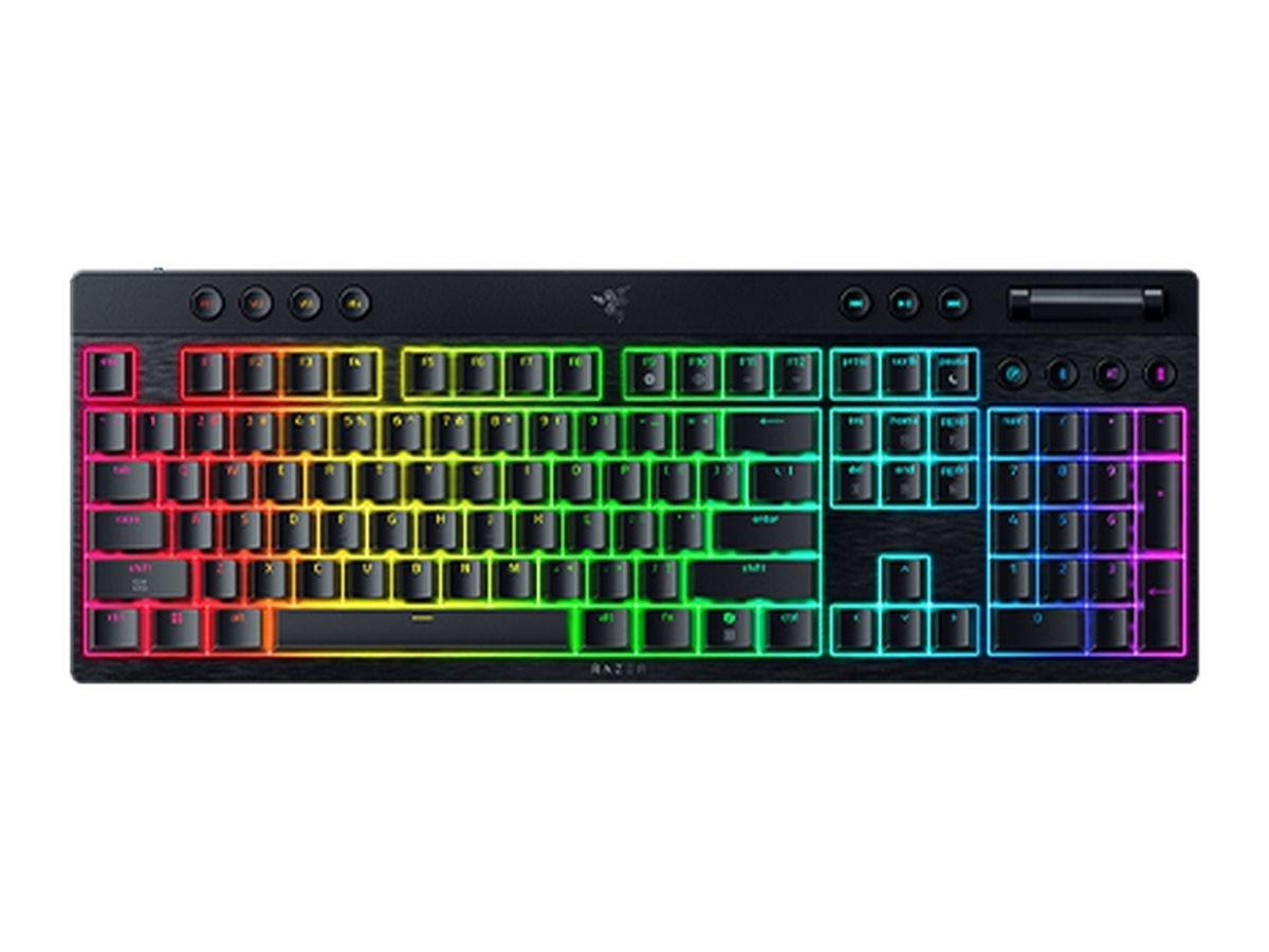 Razer Blackwidow V4 Low-profile Hyperspeed - Yellow Mechanical (Smooth And Linear) - Gaming Tastatur - Full-size - Englisch (US) - Schwarz - 
