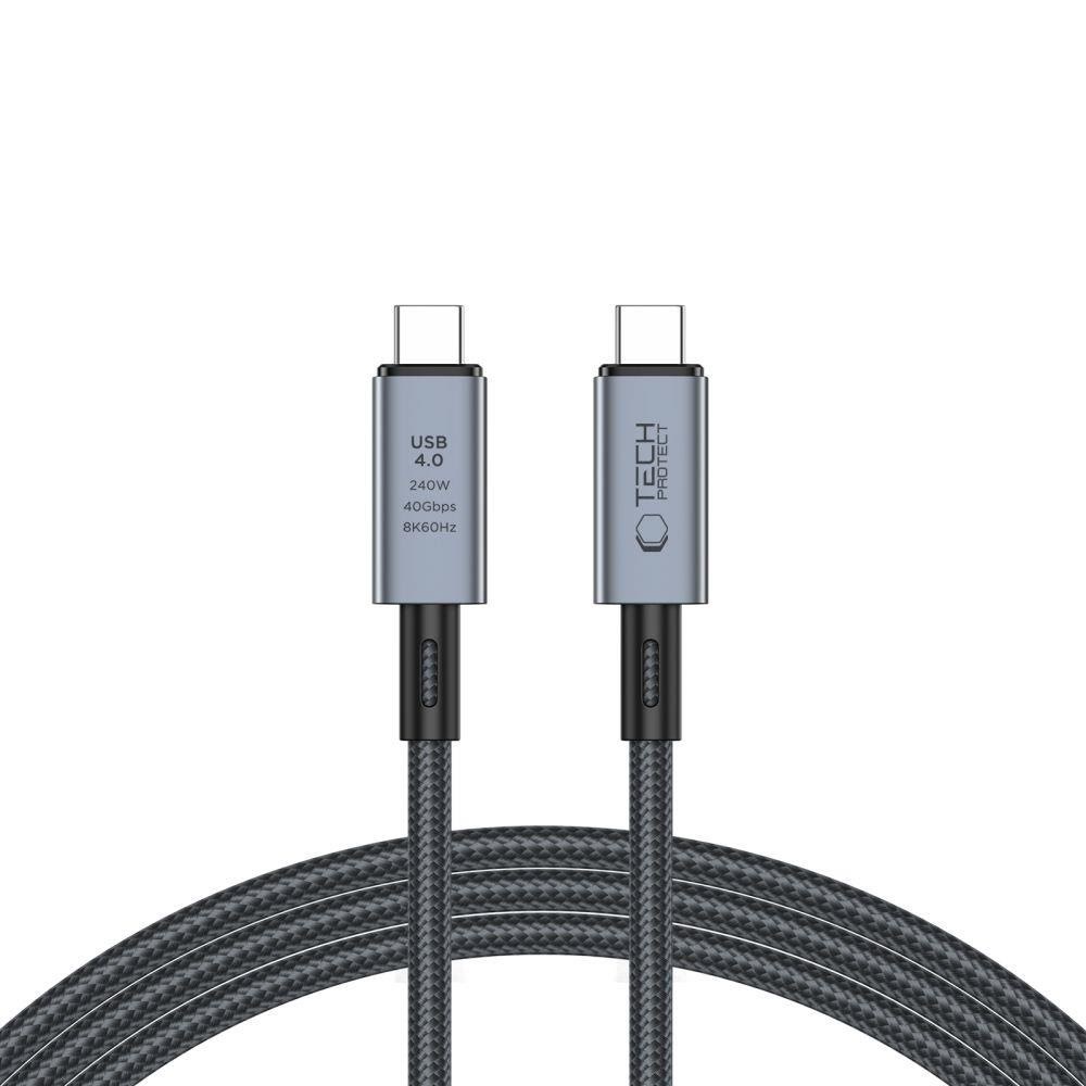 Tech-protect Ultraboost Max Usb-c 4.0 / Usb-c 4.0 PD 240w 8K 40gbps 2m Cable - Grey - Usb Kabel Grau 5906302308996