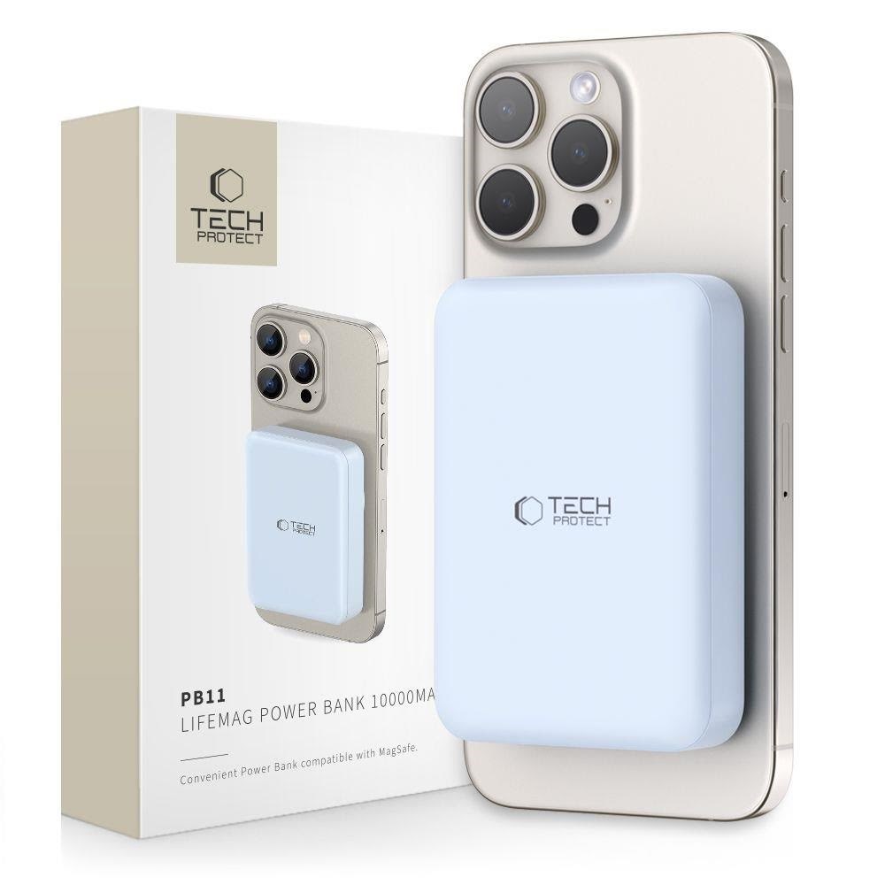 Tech-protect Lifemag Pb11 Powerbank With Magsafe 10000mah 15w Usb-c Port - Blue + Usb-c Cable - 10000 Mah - Powerbank Akku
