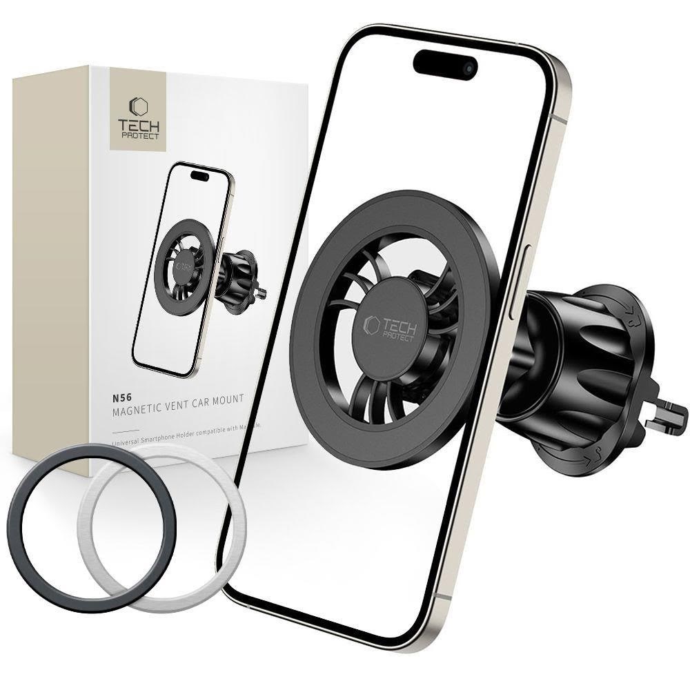 Tech-protect N56 Car Magnetic Phone Holder With Magsafe For Air Vent - Black - Handys Anderes Zubehoer 5906302309542