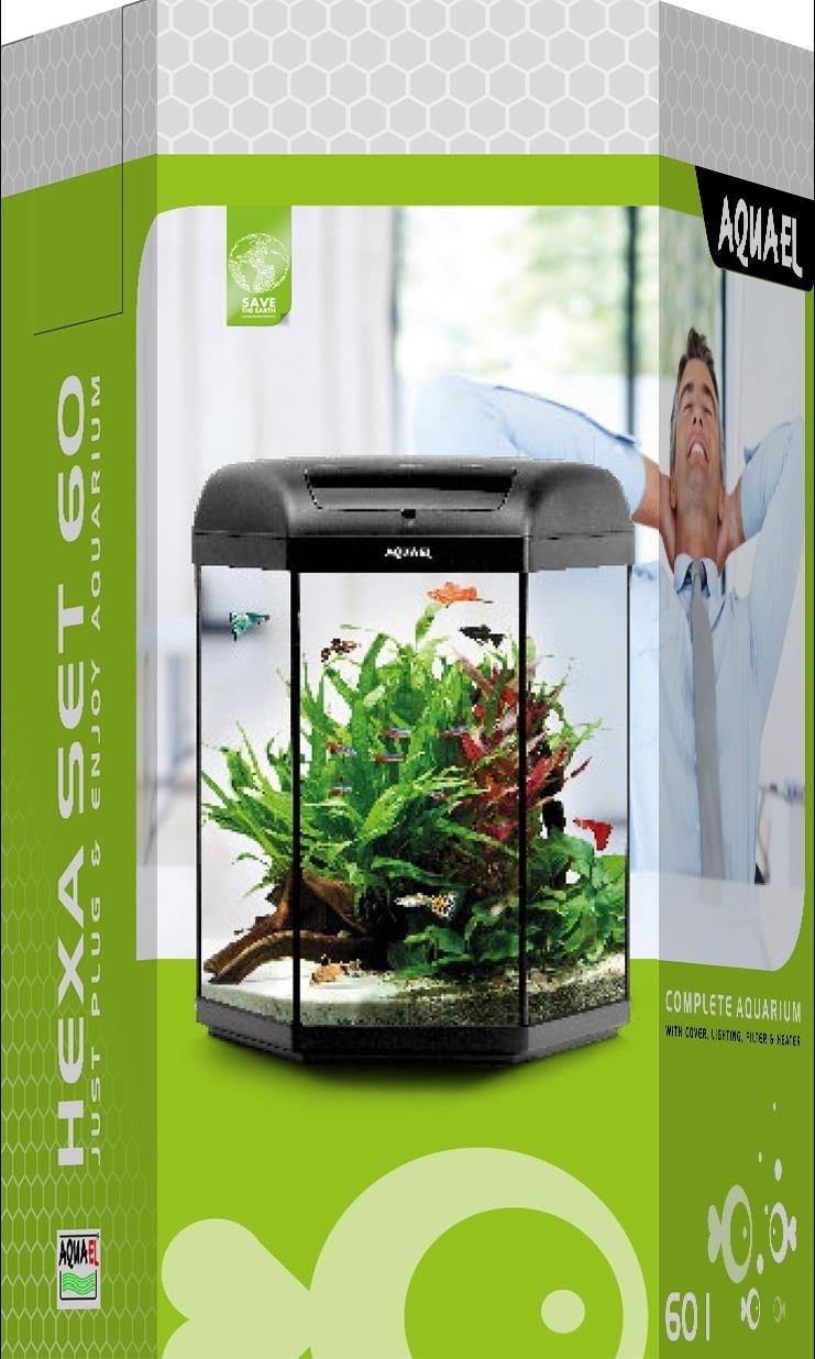 Aquael Hexa-starterset 60l Black Led - Fische 961198