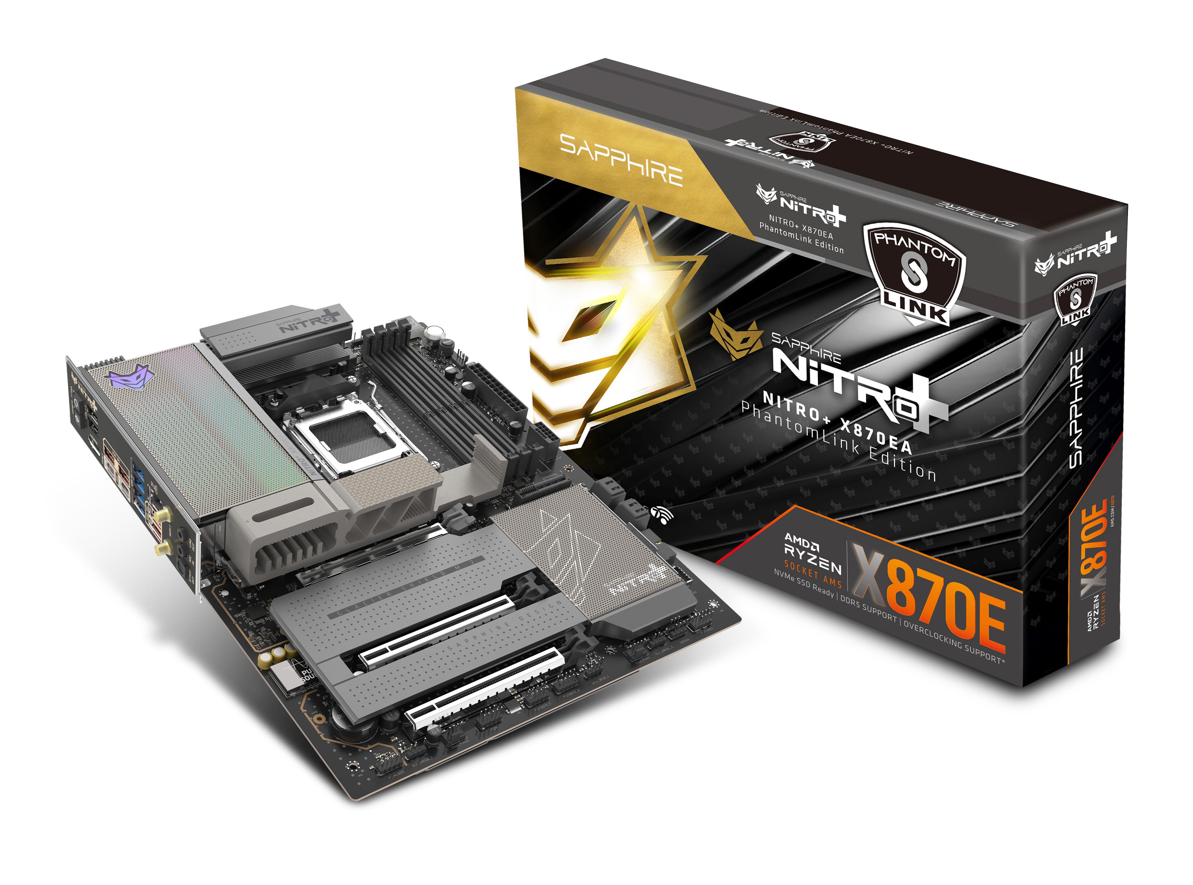 Sapphire Nitro+ X870ea Phantomlink Mainboard - Amd X870e - Amd Am5 - Ddr5 Ram - Atx
