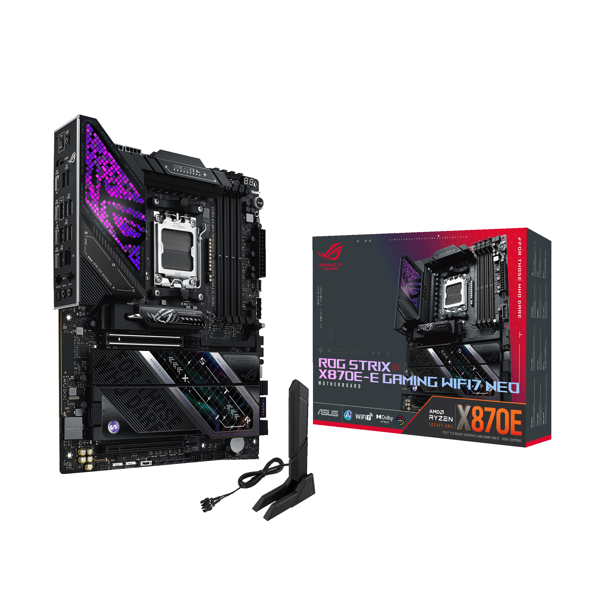 Asus Rog Strix X870e-e Gaming Wifi7 Neo Mainboard - Amd X870e - Amd Am5 - Ddr5 Ram - Atx