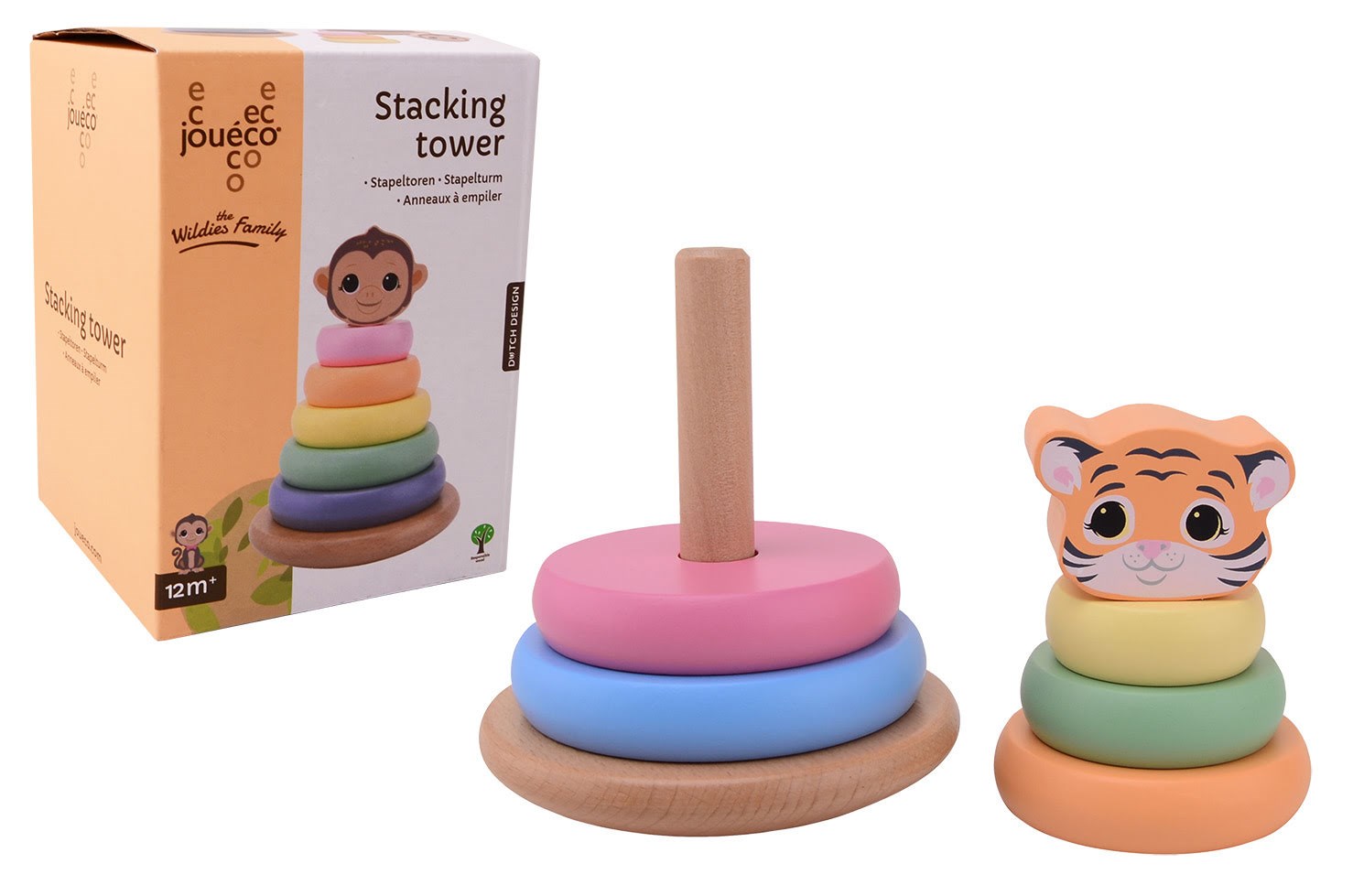 Jouéco The Wildie Family Stacking Tower - Holzspielzeug