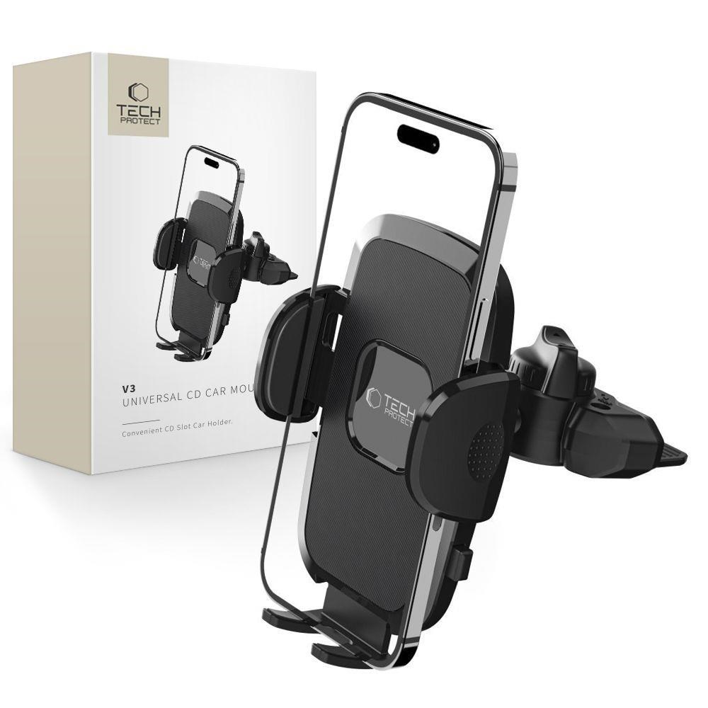 Tech-protect V3 Car Phone Holder For CD Drive - Black - Handys Anderes Zubehoer 9490713929063