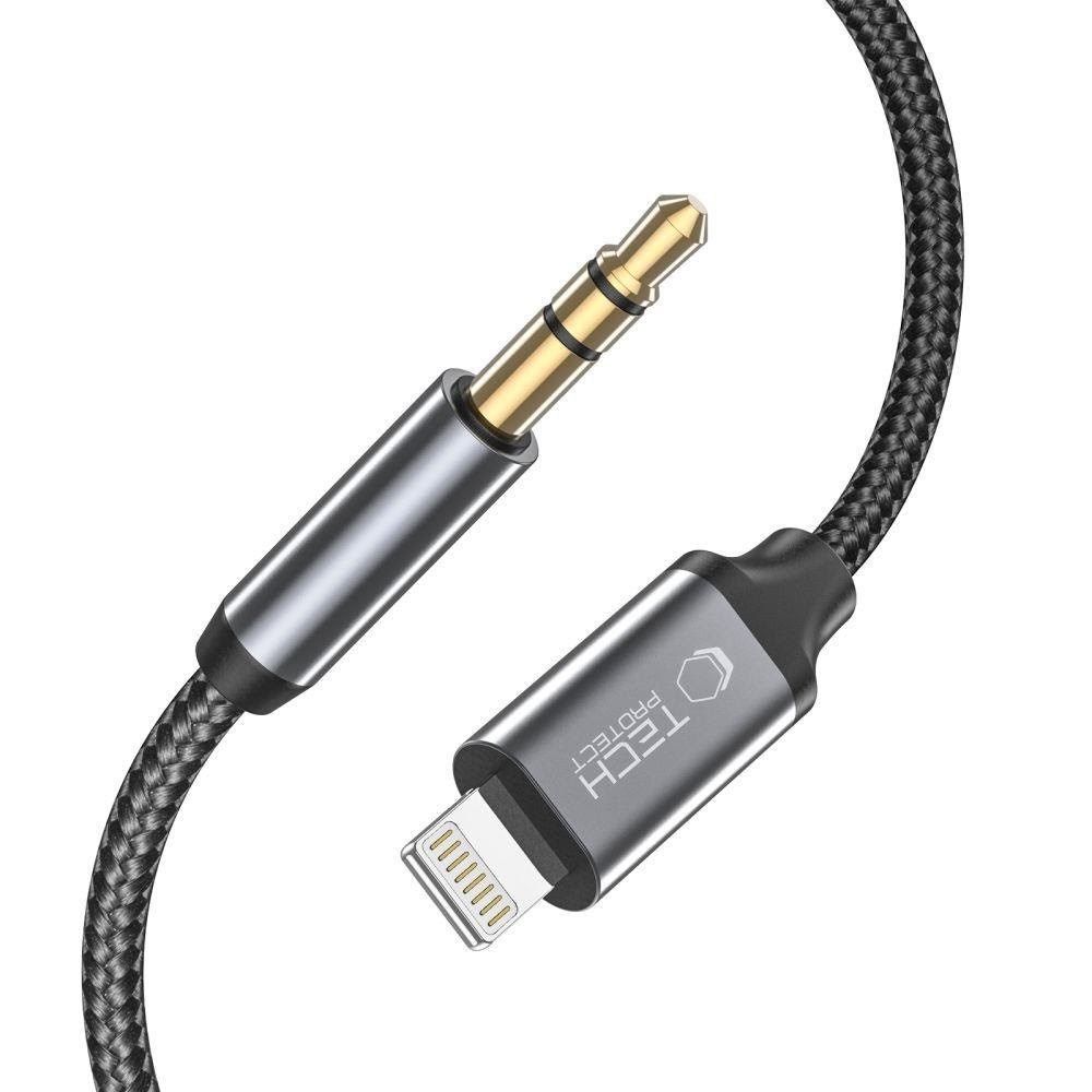 Tech-protect Ultraboost Lightning Audio Cable / Mini Jack 3.5mm 1m - Black - Audio Kabel Schwarz 9490713929087
