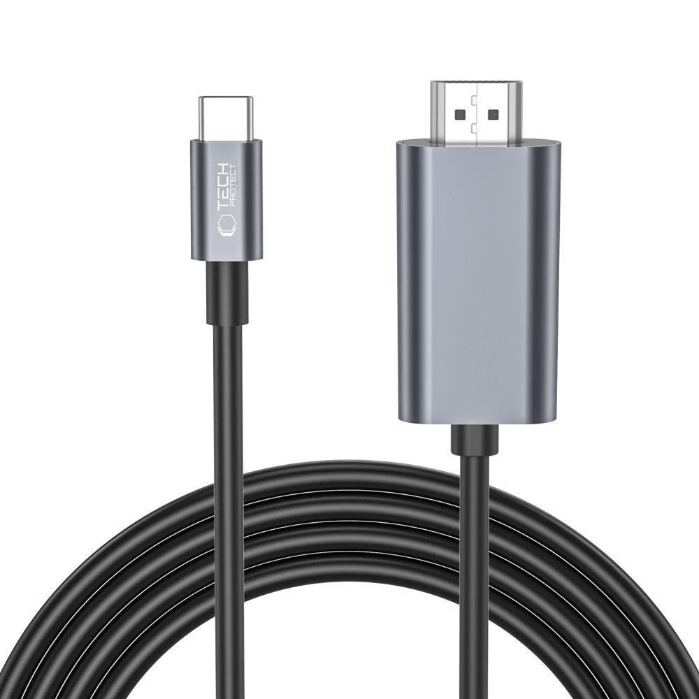 Tech-protect Ultraboost Usb-c / Hdmi 4K 60hz 2m Cable - Black - Display Kabel