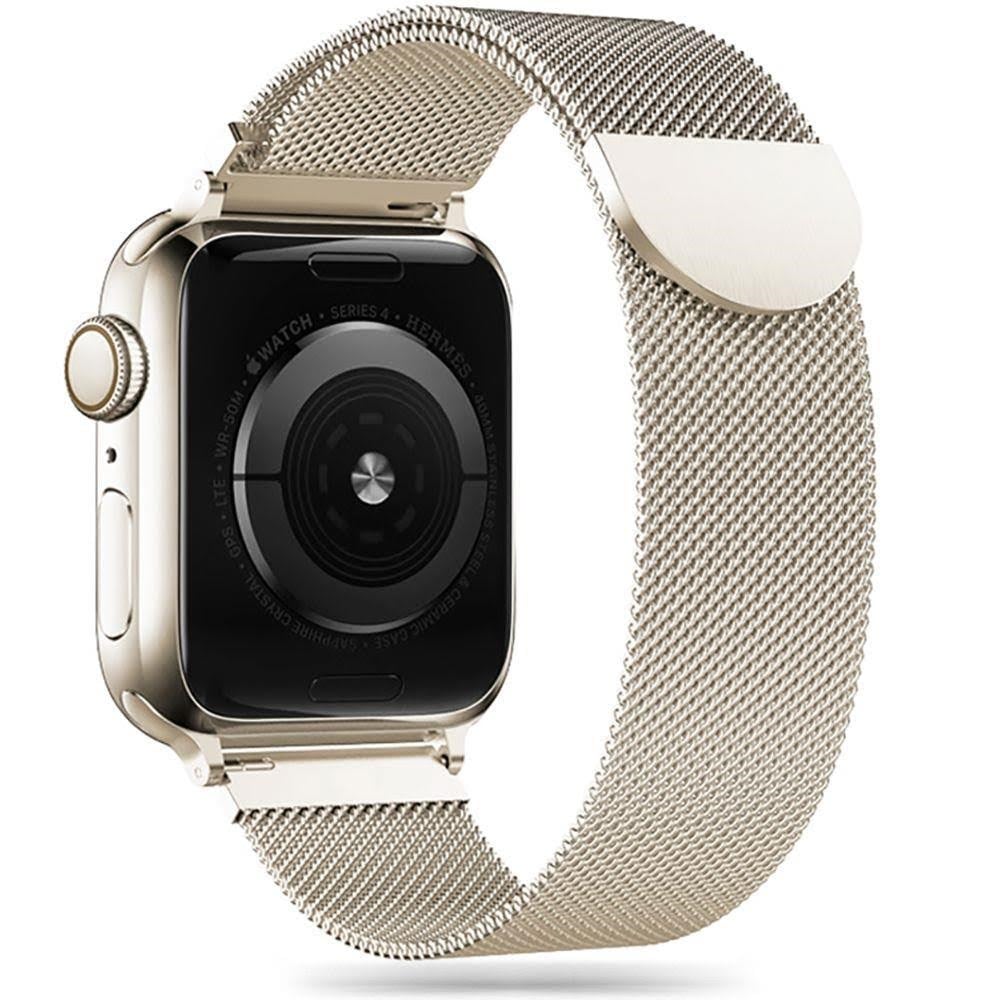 Tech-protect Milaneseband Strap For Apple Watch 4 / 5 / 6 / 7 / 8 / 9 / SE (38/40/41 mm) - Beige - Smartwatch Accessories 9319456607260