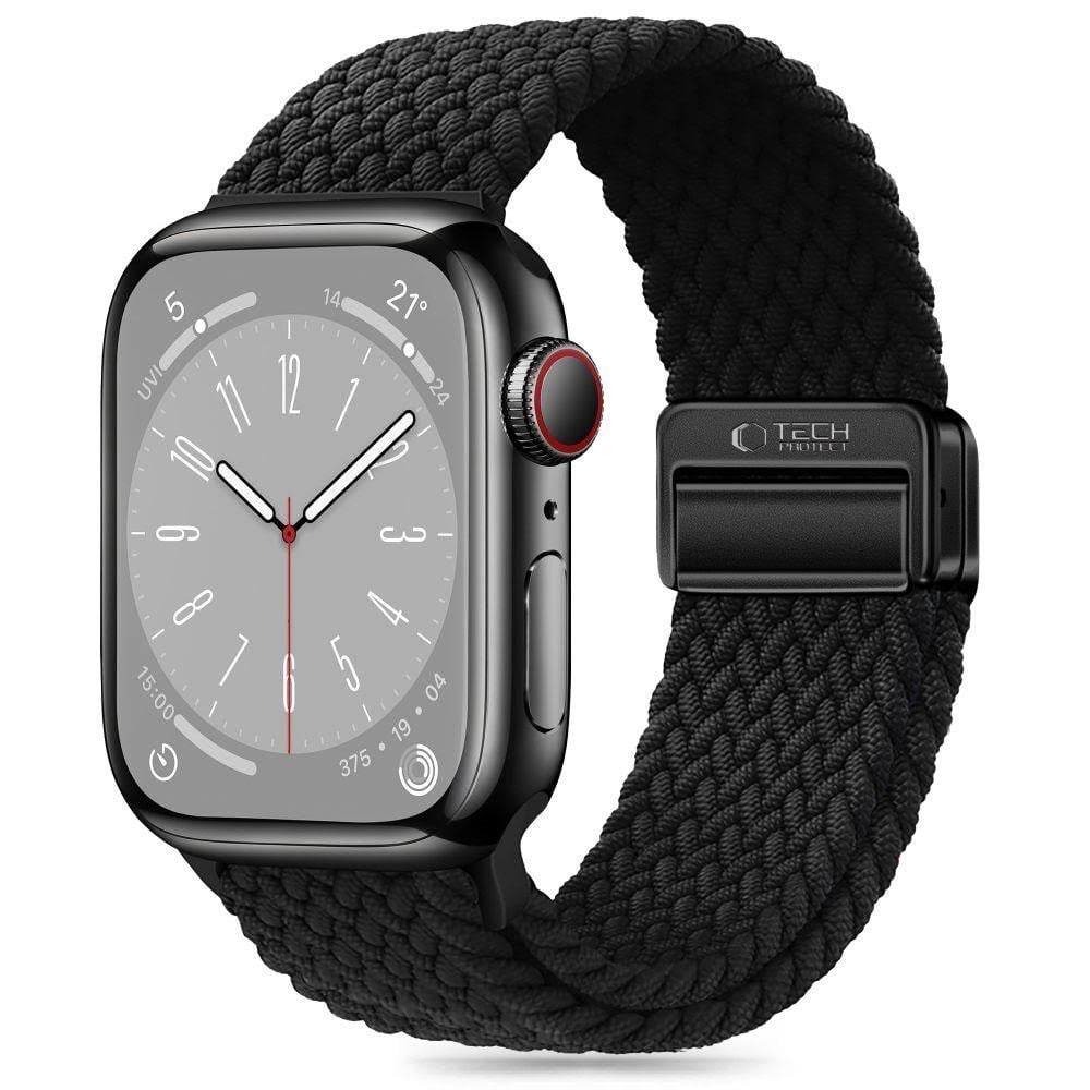 Tech-protect Nylonmag Strap For Apple Watch 4 / 5 / 6 / 7 / 8 / 9 / SE (38 / 40 / 41 mm) - Black - Smartwatch Accessories 5906302312870