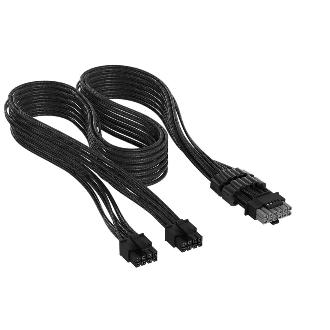 Corsair Elite Premium Individually Sleeved 2x 8-pin to Pcie 12v-2x6 600w (Type 5) - Schwarz - Stromkabel Intern