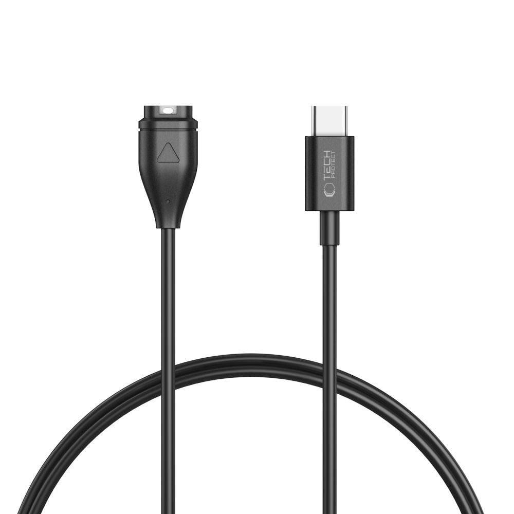 Tech-protect Mc04 Ultraboost Usb-c Cable For Garmin 1m Watch - Black - Usb Kabel
