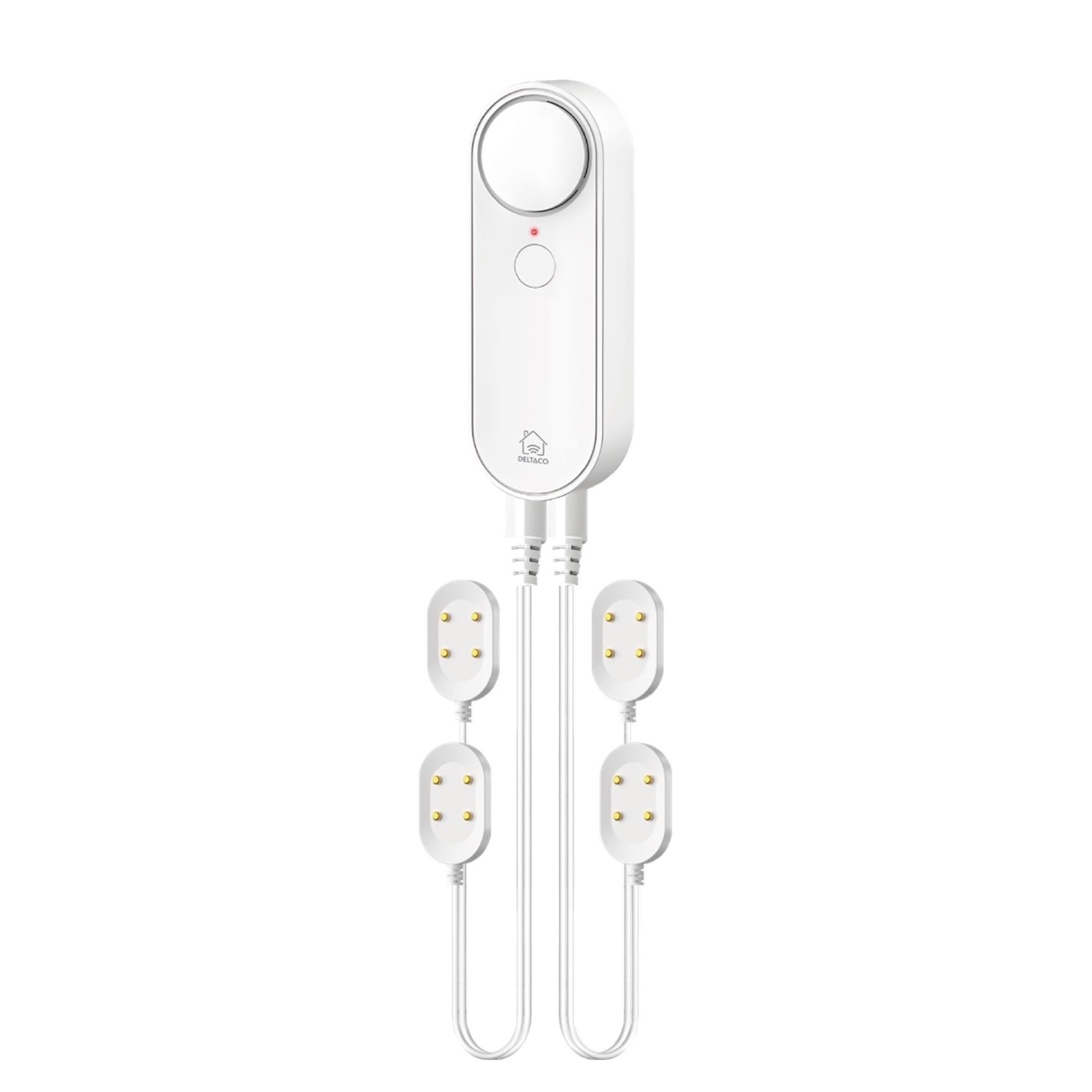 Deltaco Smart Home Water Leakage Sensor 2 x Cables Attached With Total 4 Sensors