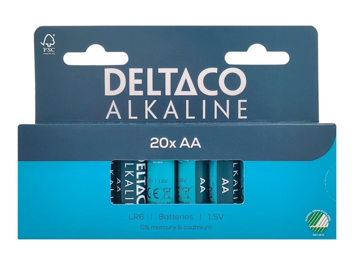 Deltaco Battery - 20 x AA / Lr6 - Alkaline - Batterien Und Akkus Lr6-20b