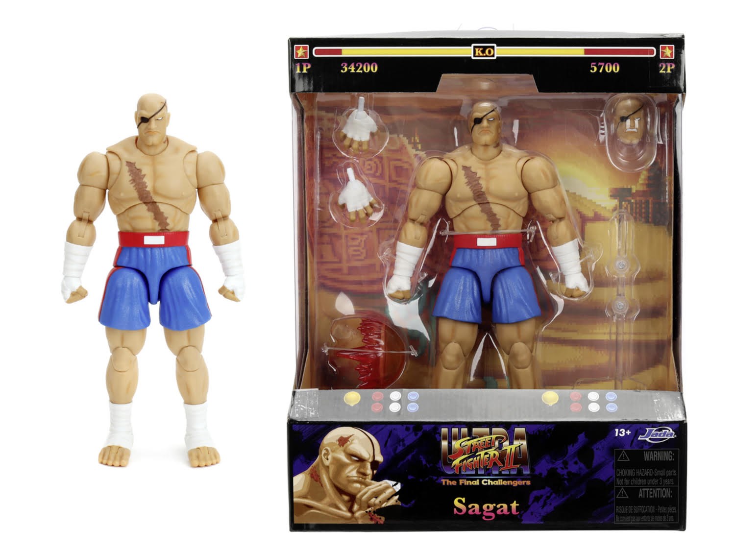 Jada Toys - Street Fighter II Sagat 7.5" Figure - Merchandise 9335171314r00