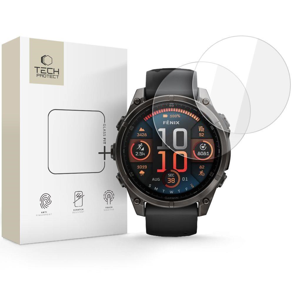 Tech-protect Glass Fit+ 2-pack Tempered Glass For Garmin Fenix 8 47 mm - Clear - Handys Schutzfolie