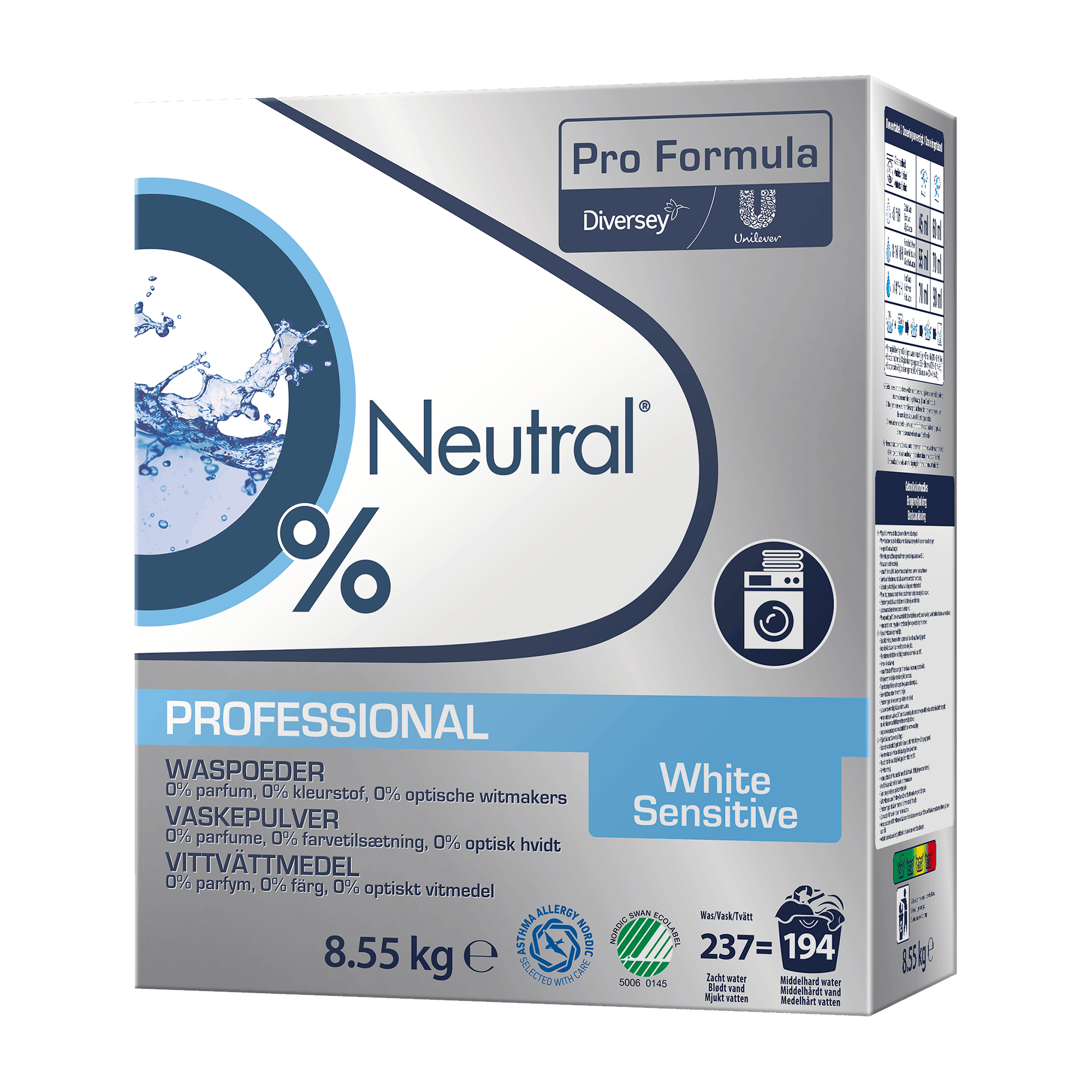 Neutral Professional White Powder 8.55kg - 194 Washes - Reinigung