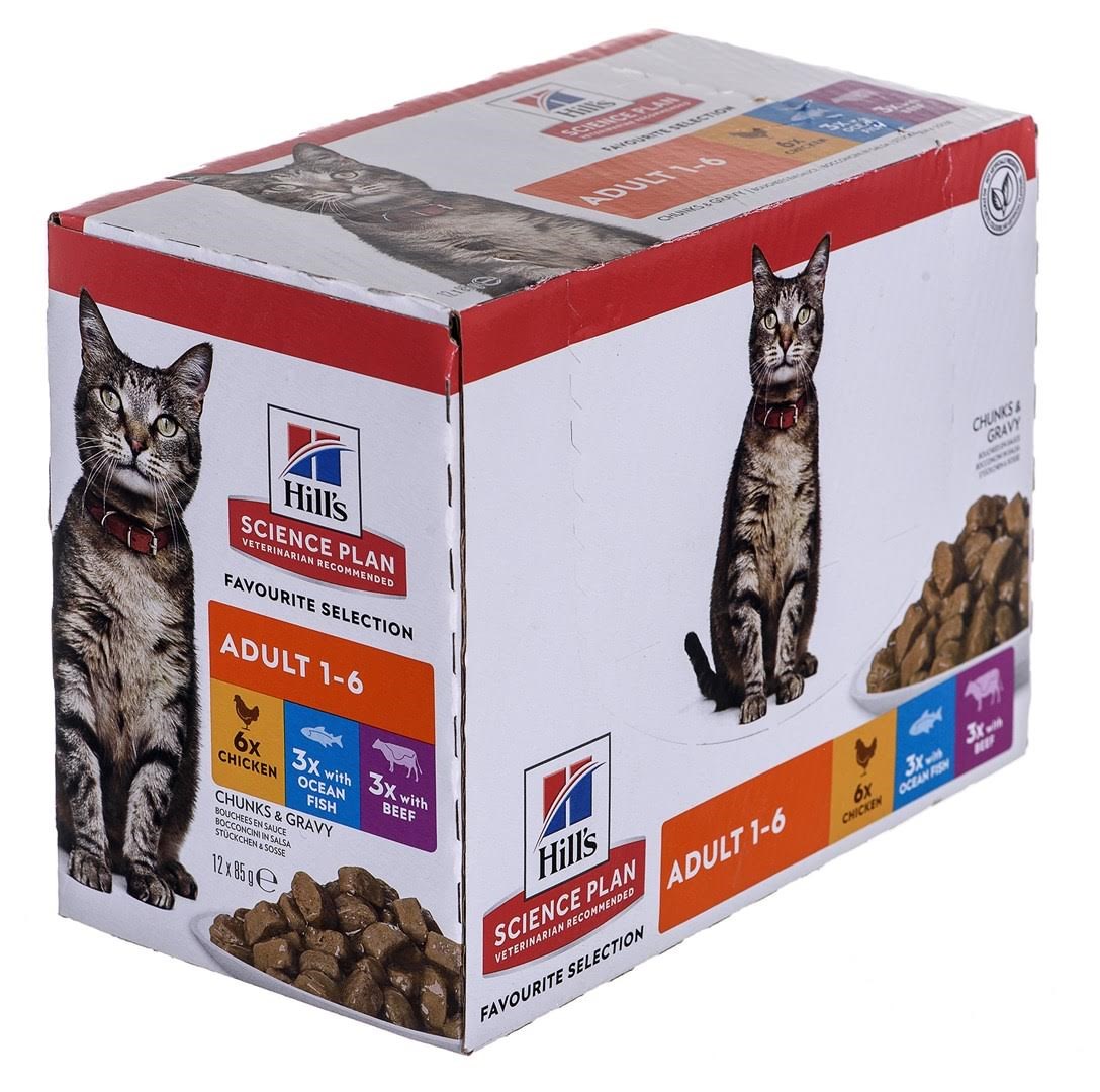 Hill's Feline Adult Multipack Classic 12x85g - Katzen 052742211817