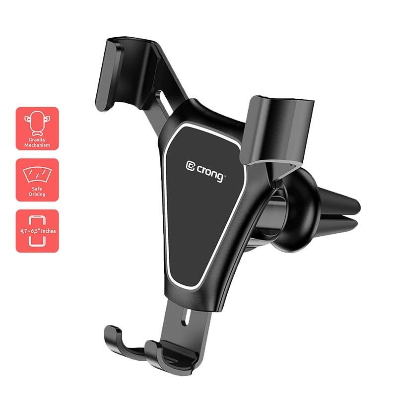 Crong Gravity Auto-clip Car Holder - Gravity Car Holder For 4.7"- 6.5" Phones - Black - Handys Anderes Zubehoer