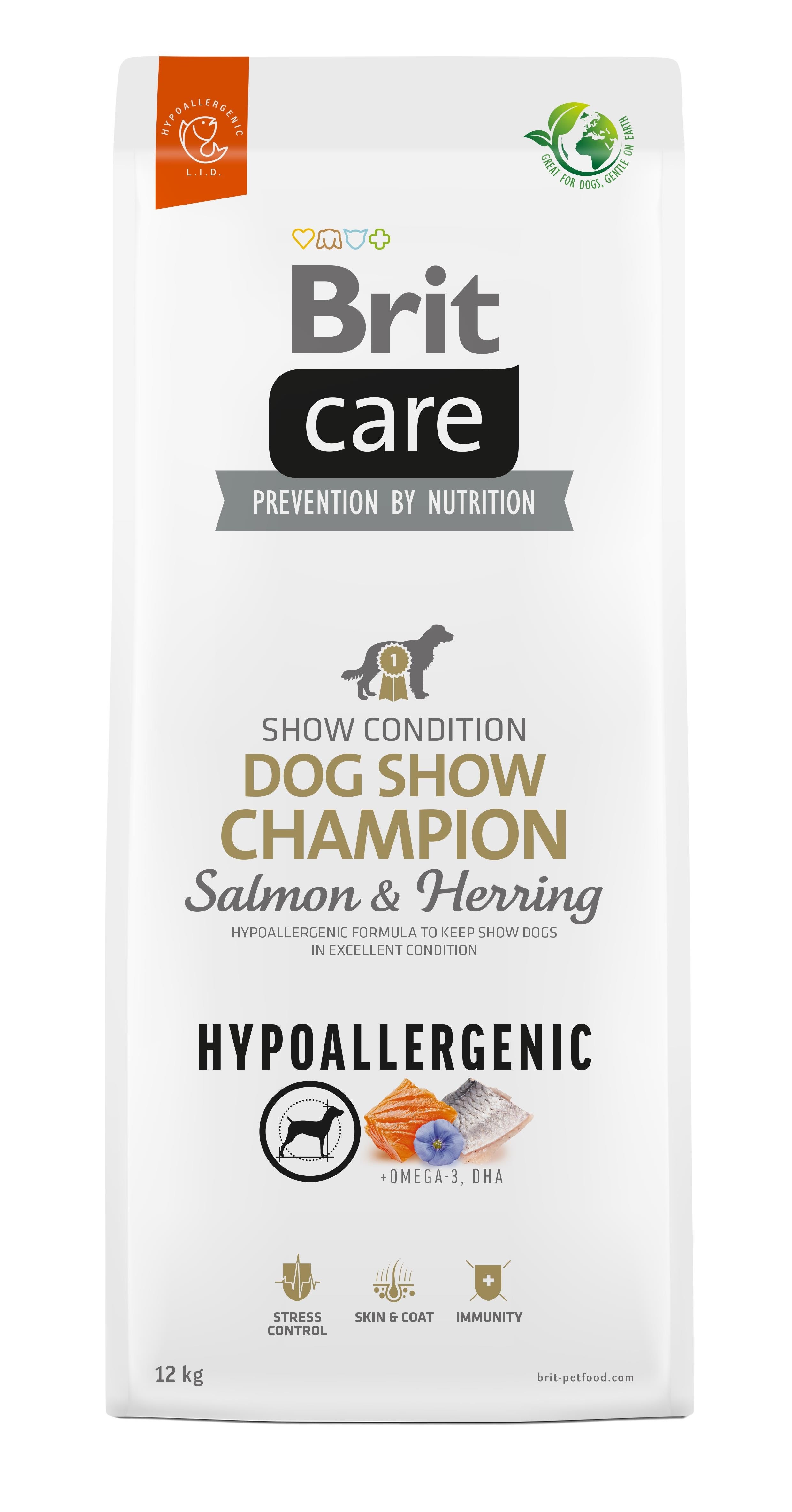 Brit Care Hypoallergenic Adult Dog Show Champion Salmon & Herring - Dry Dog Food - 12 kg - Hunde
