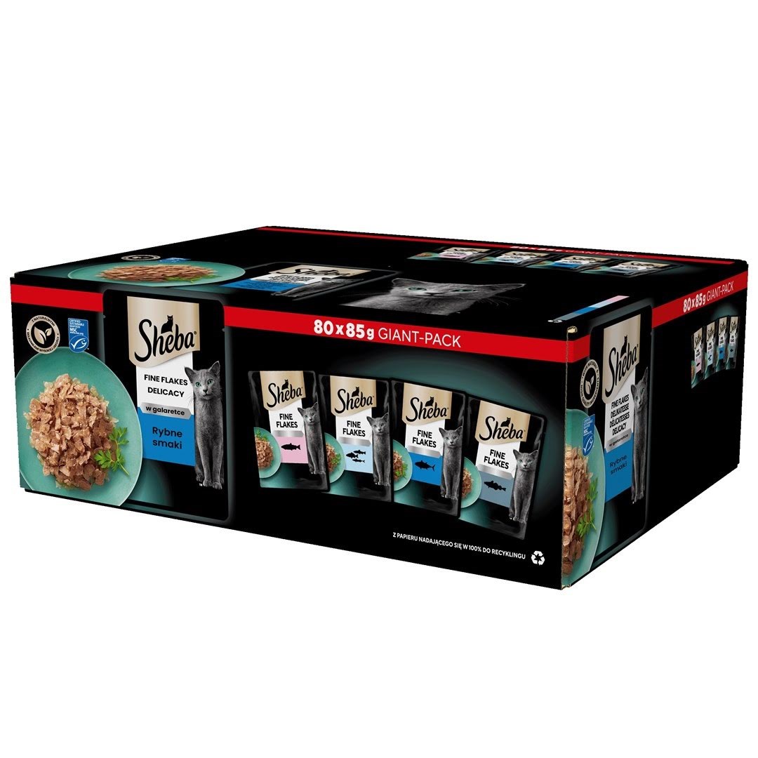 Sheba Delicacy Fishy Flavours in Jelly - Wet Cat Food - 80x 85g - Katzen