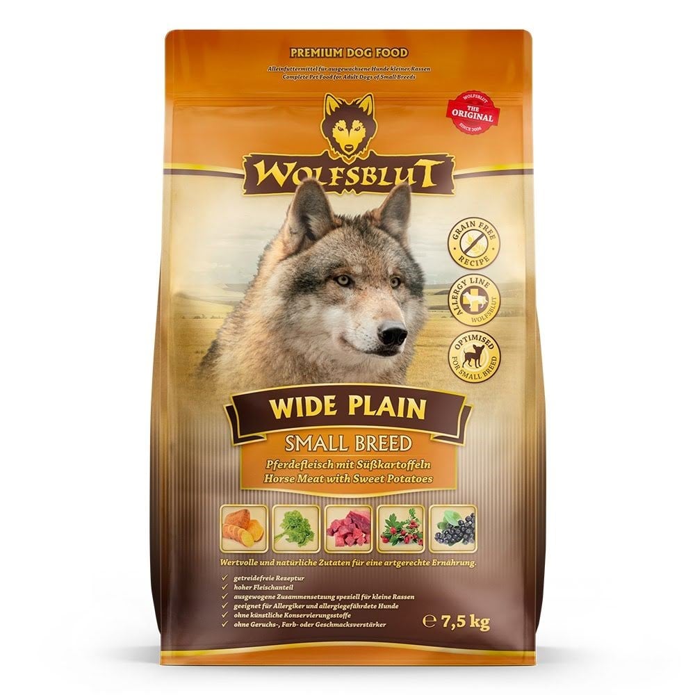 Wolfsblut Wide Plain Small Breeds Horse With Sweet Potatoes - Dry Dog Food - 7.5kg - Hunde 4260262764041