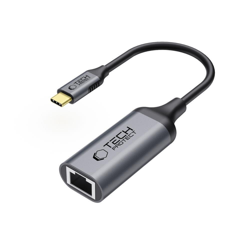 Tech-protect Ultraboost Usb-c to Ethernet Rj45 1000mbps Adapter - Black - Display Kabel