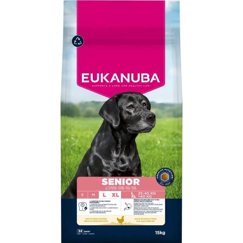 Eukanuba Senior Large And Extra Large Breeds Chicken - Dry Dog Food - 15kg - Hunde