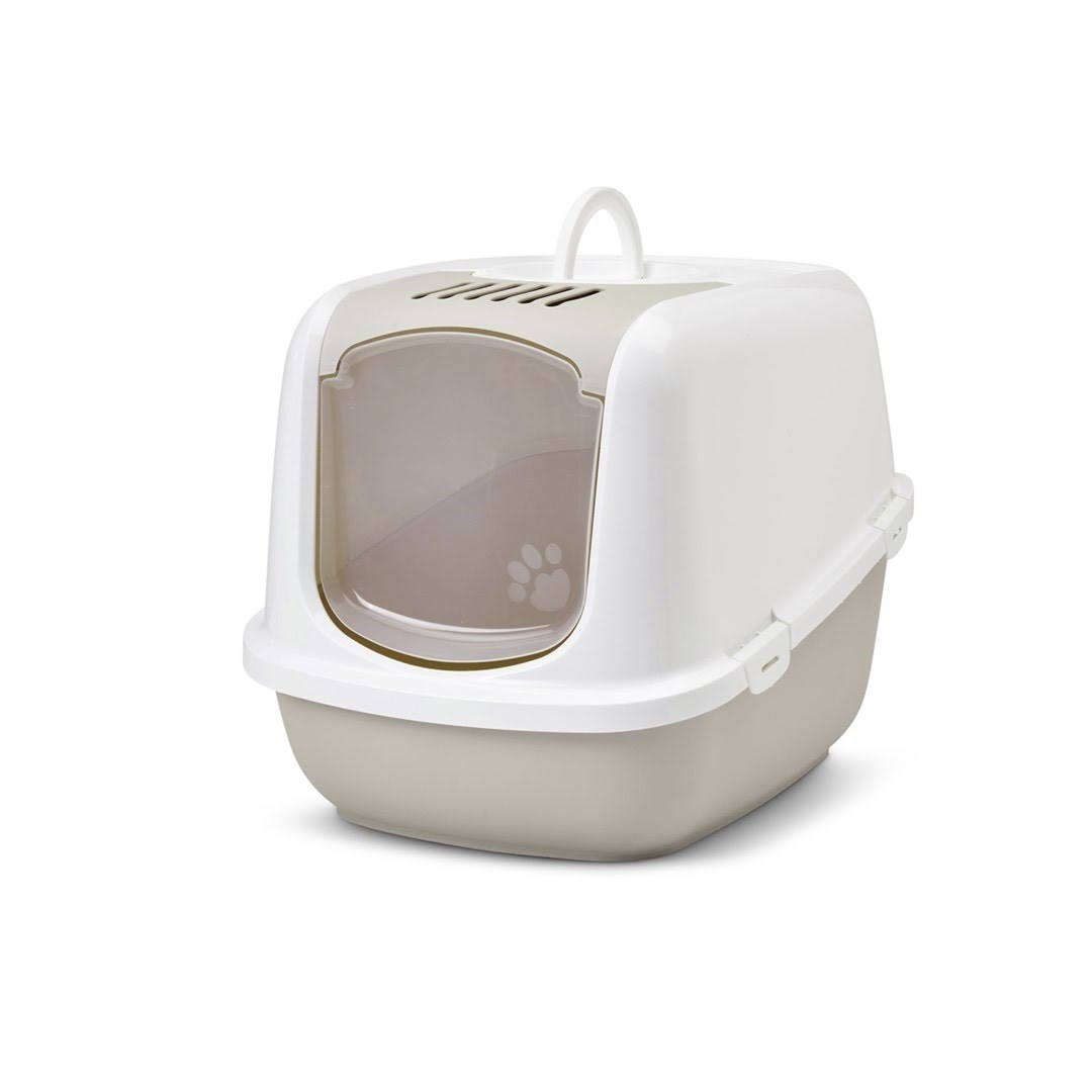 Savic Nestor Jumbo White - Coffee - Covered Cat Litter Box - Katzen 5411388020095