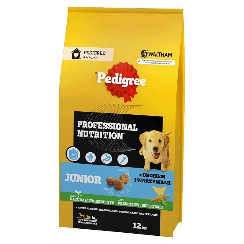 Pedigree Professional Nutrition Junior With Poultry And Vegetables Medium And Large Breeds - Dry Dog Food - 12 kg - Hunde