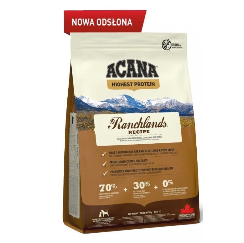 Acana Highest Protein Ranchlands - Dry Dog Food - 2kg - Hunde