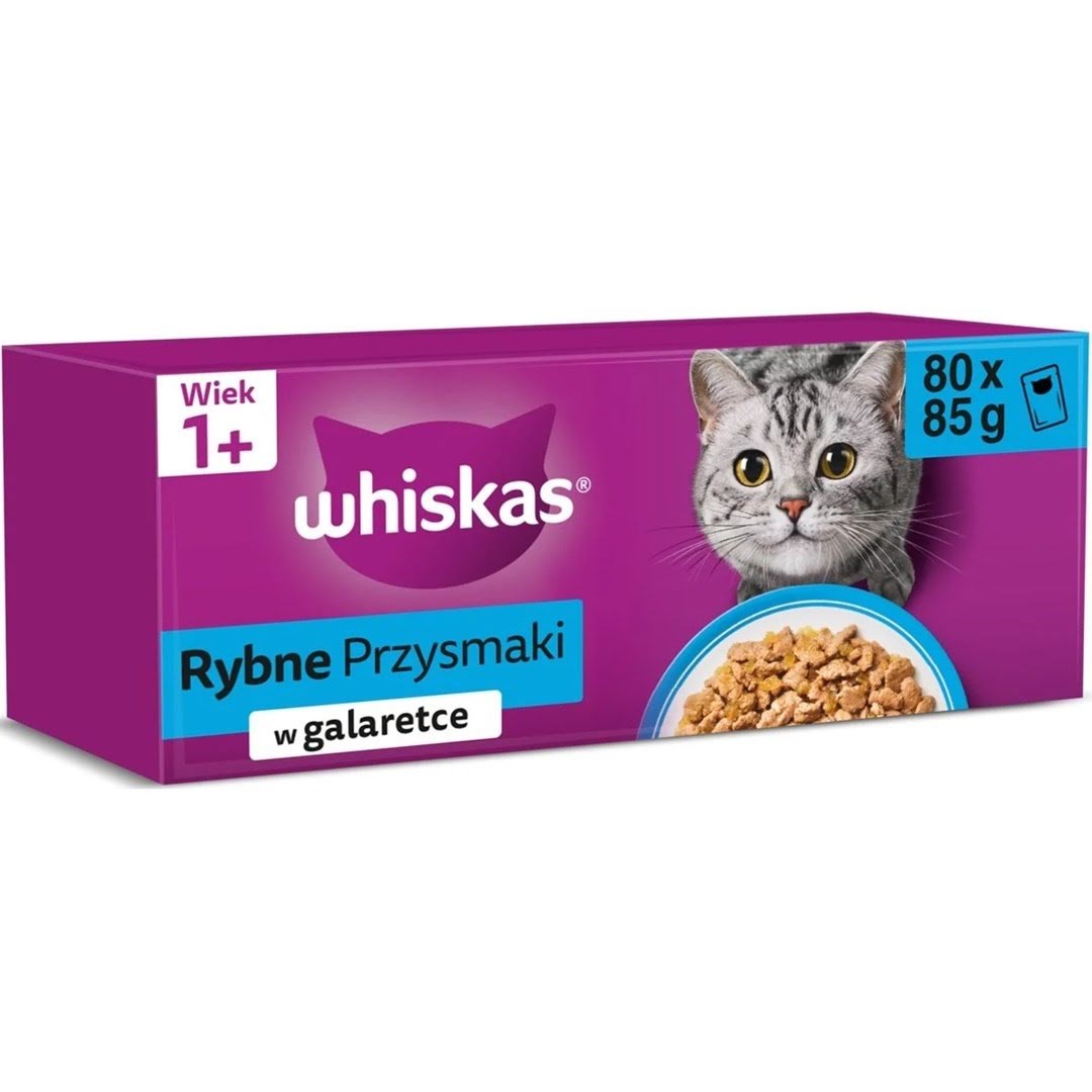 Whiskas Fish in Jelly - Wet Cat Food - 80x85g - Katzen 5900951355769