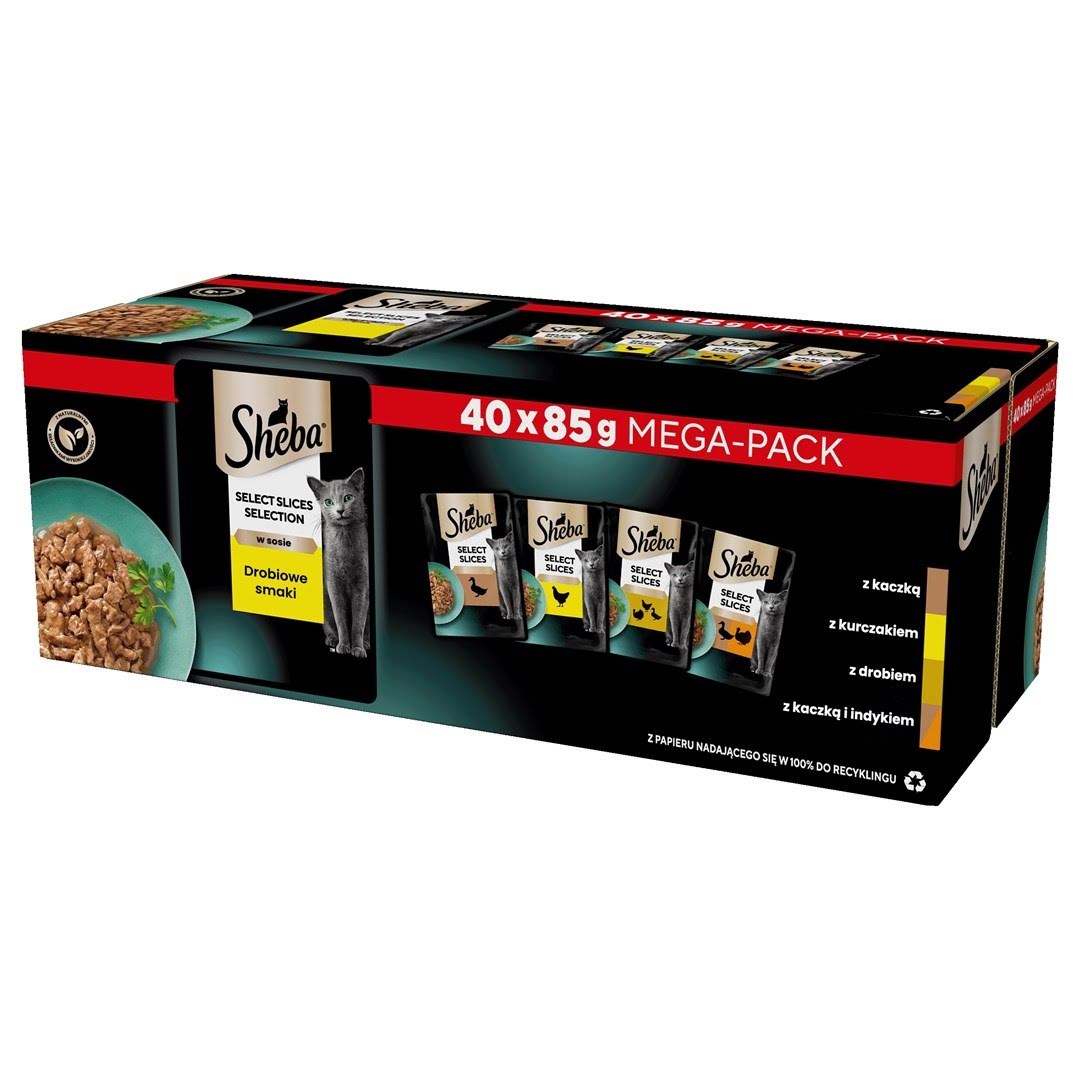 Sheba Sauce Collection Poultry Flavors Collection - Wet Cat Food - 40x85 g - Katzen