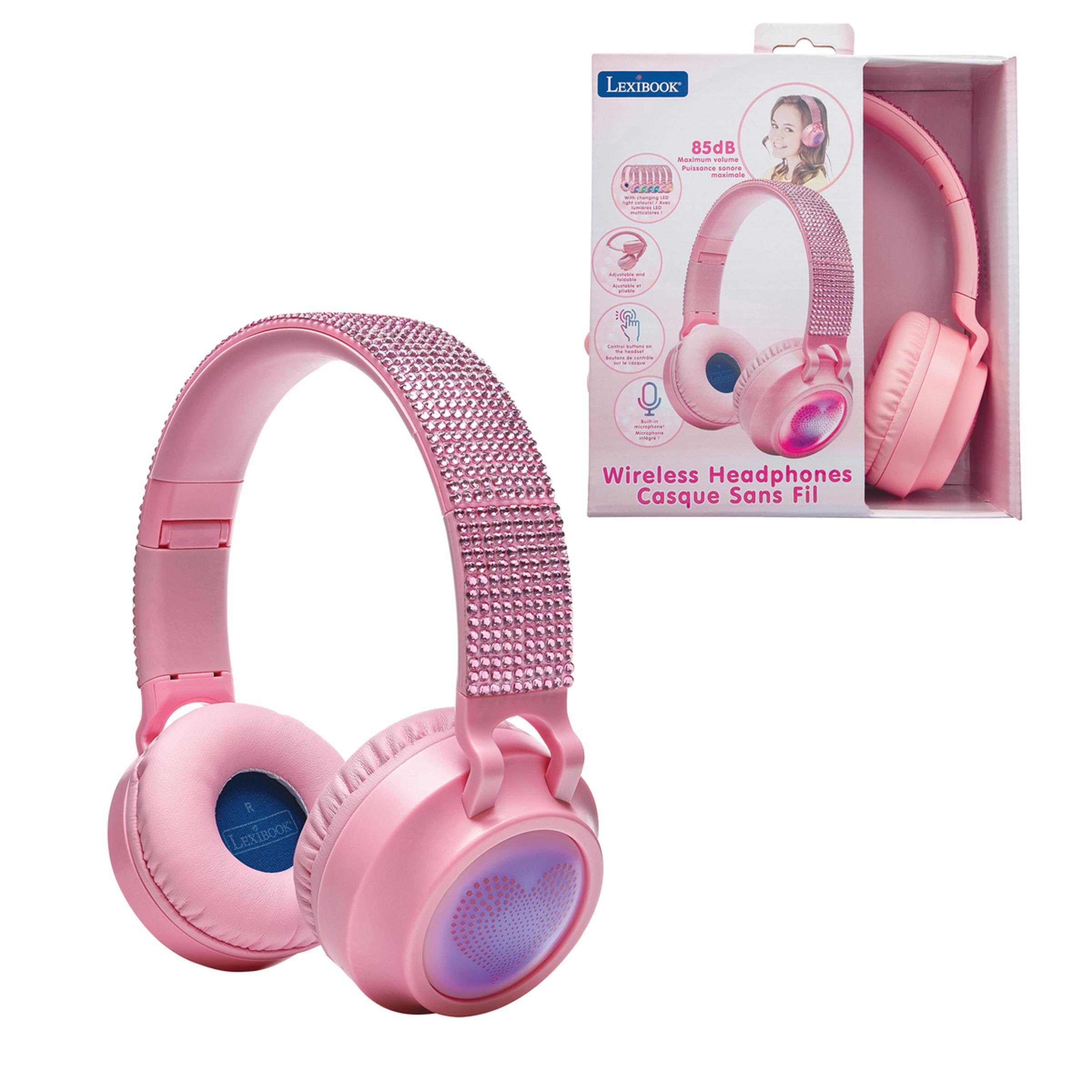 Lexibook 3D Pink Strass Design Bluetooth And Wired Headphones - Musik