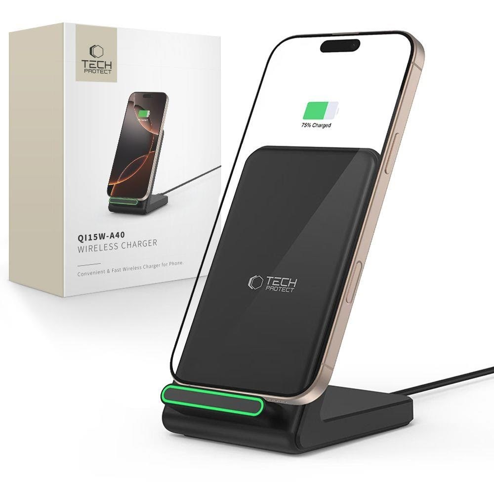 Tech-protect Qi15w-a40 Wireless Charger - Black - Handys Adapter Und Ladegeraete